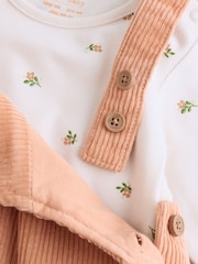 Rust Brown Cord Baby Bodysuit And Pinafore Set 2 Piece (0mths-2yrs) - Image 7 of 10