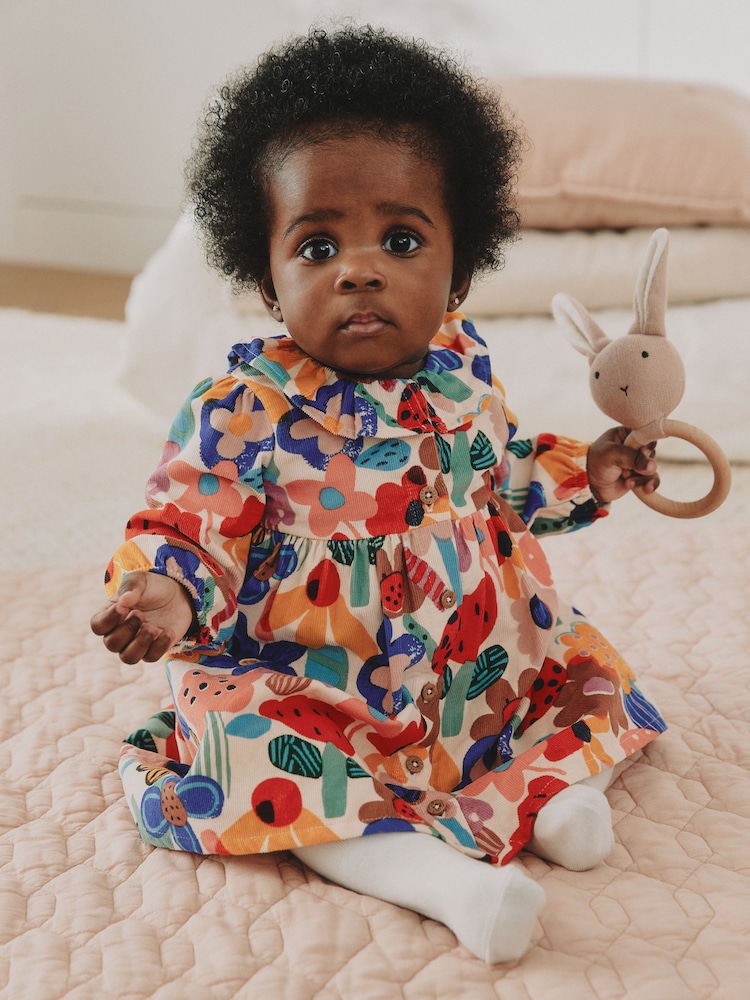 Multi Bright Print Cord Baby Dress And Tights 2 Piece Set (0mths-2yrs) - Image 1 of 13 Multi Bright Print Cord Baby Dress And Tights 2 Piece Set (0mths-2yrs) - Image 1 of 13