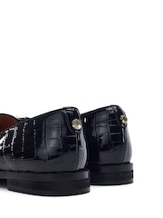 Moda in Pelle Black Fillipa Flat Tassel Trim Loafers - Image 3 of 4