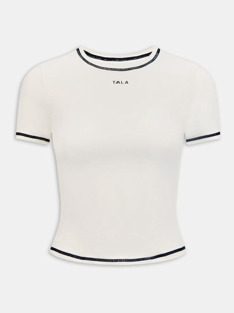 TALA White Ultralite Active Contrast Stitch T-Shirt - Image 3 of 3 TALA White Ultralite Active Contrast Stitch T-Shirt - Image 3 of 3
