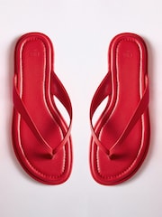 The Set Toe Thong Flat Sandals Red Leather - Image 1 of 7