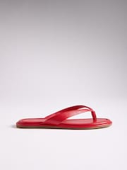 The Set Toe Thong Flat Sandals Red Leather - Image 2 of 7