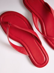 The Set Toe Thong Flat Sandals Red Leather - Image 5 of 7