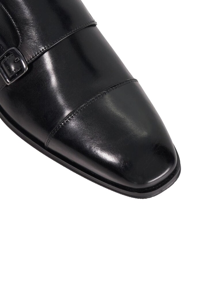 Schwarz - Weite Passform - Dune London Solutions Schuhe mit doppeltem Monk-Riemen und Zehenkappe - Bild 6 von 6