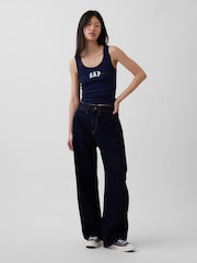 Gap Navy Logo Ribbed Vest - Image 2 of 5