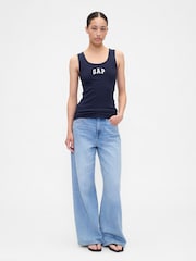 Gap Navy Logo Ribbed Vest - Image 3 of 5