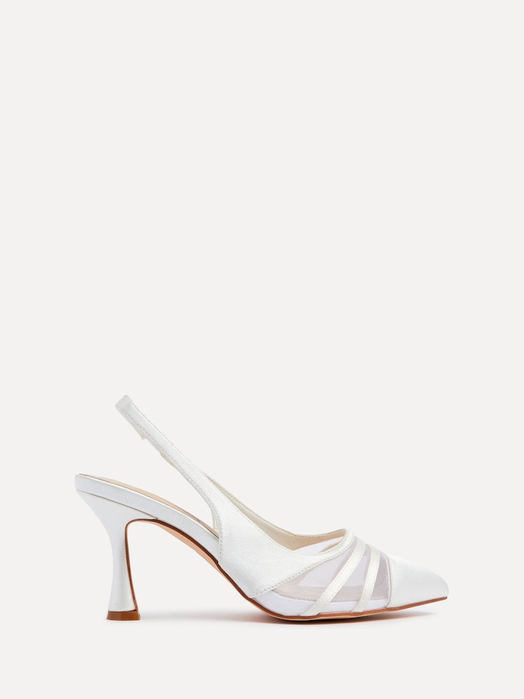 Linzi Cream Inez Mesh Sling Back Court Heels - Image 2 of 5 Linzi Cream Inez Mesh Sling Back Court Heels - Image 2 of 5