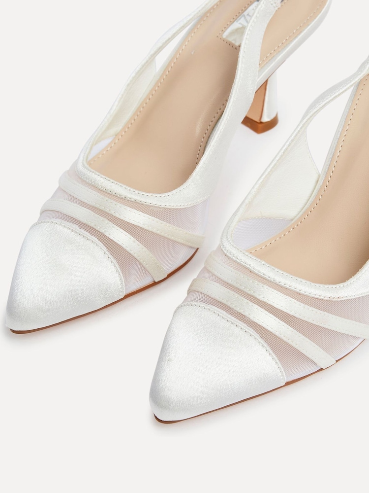 Linzi Cream Inez Mesh Sling Back Court Heels - Image 5 of 5 Linzi Cream Inez Mesh Sling Back Court Heels - Image 5 of 5