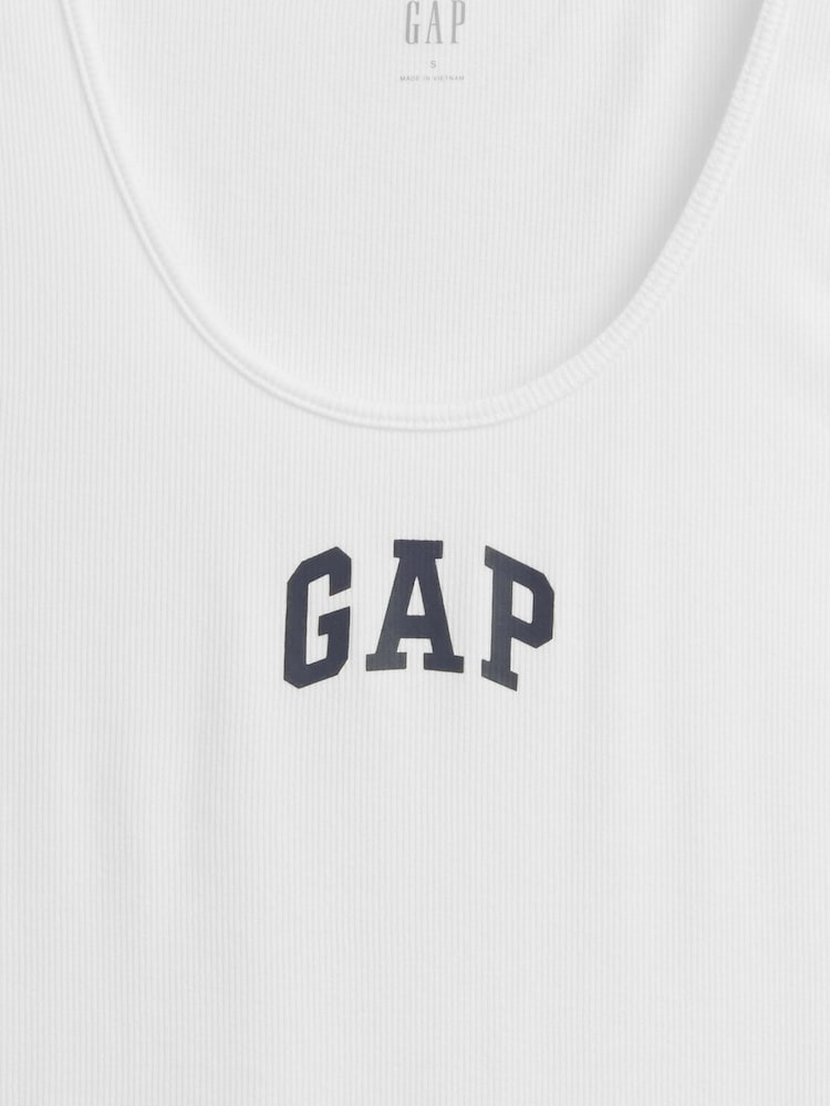 Gap White Logo Ribbed Vest - Image 4 of 4 Gap White Logo Ribbed Vest - Image 4 of 4