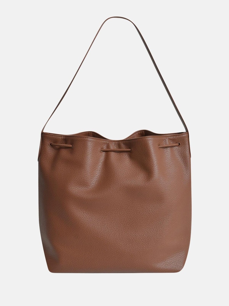 Smith & Soul Brown Faux Leather Bucket Bag - Image 1 of 2 Smith & Soul Brown Faux Leather Bucket Bag - Image 1 of 2