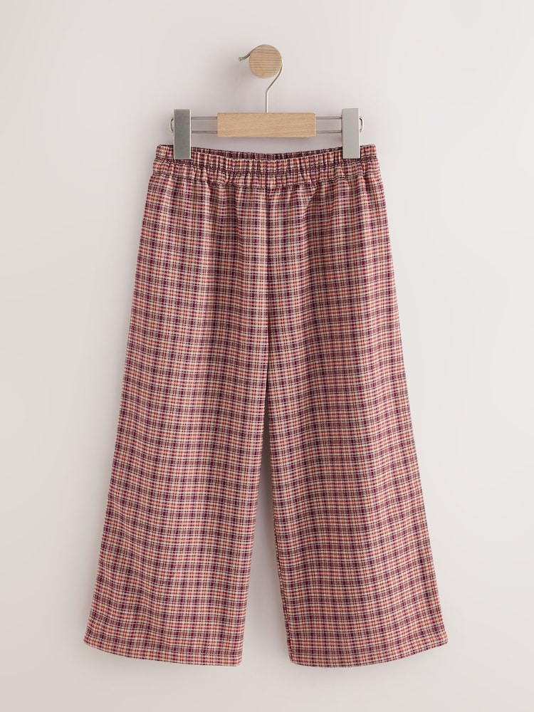 Orange/Red Check Pullon Wide Leg Trousers (3-16yrs) - Image 1 of 4