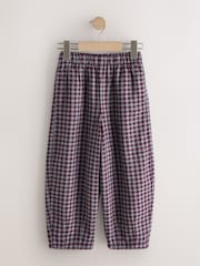 Berry Red/Grey Gingham Barrel Trousers (3-16yrs) - Image 1 of 4