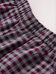 Berry Red/Grey Gingham Barrel Trousers (3-16yrs) - Image 3 of 4