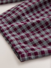 Berry Red/Grey Gingham Barrel Trousers (3-16yrs) - Image 4 of 4