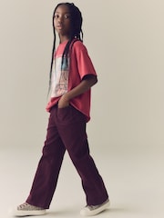 Berry Red Cord Flared Trousers (3-16yrs) - Image 2 of 8