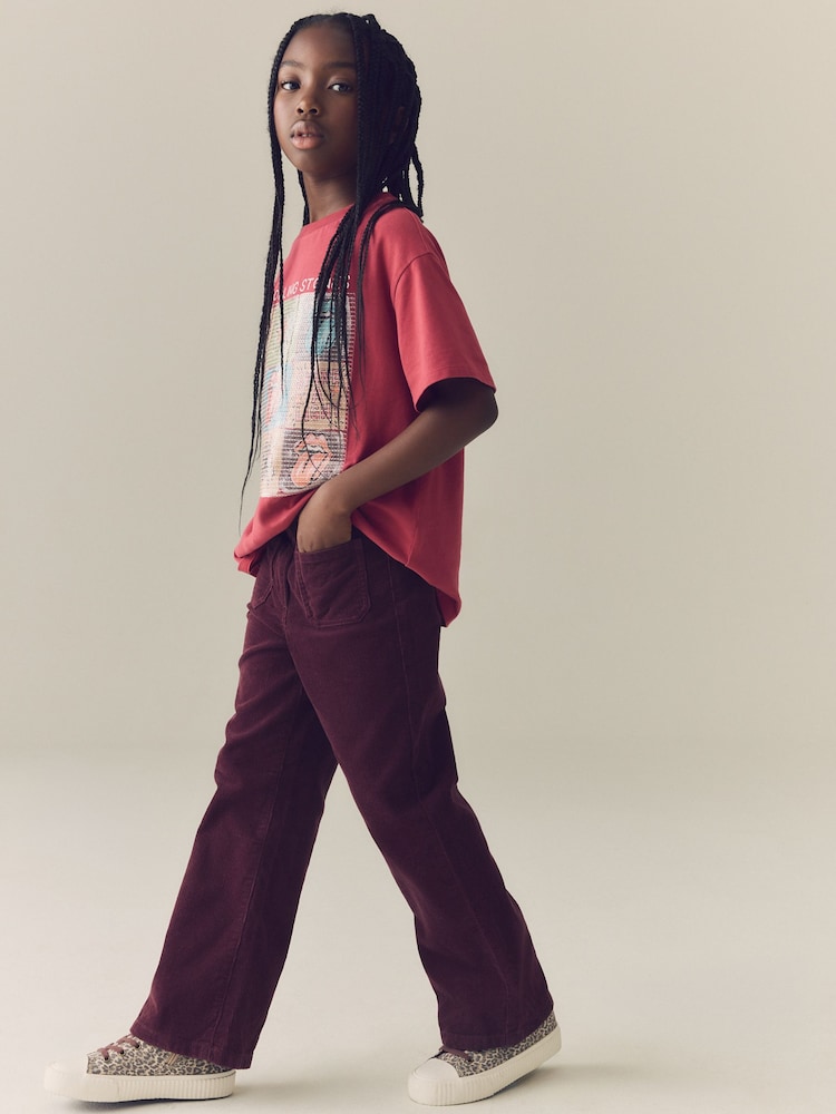 Berry Red Cord Flared Trousers (3-16yrs) - Image 2 of 8 Berry Red Cord Flared Trousers (3-16yrs) - Image 2 of 8