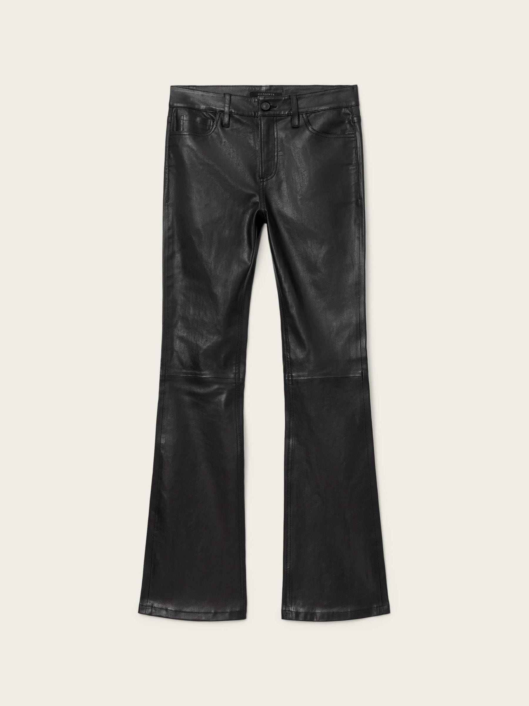 Buy AllSaints Black Haldan Leather Trousers from the Next UK