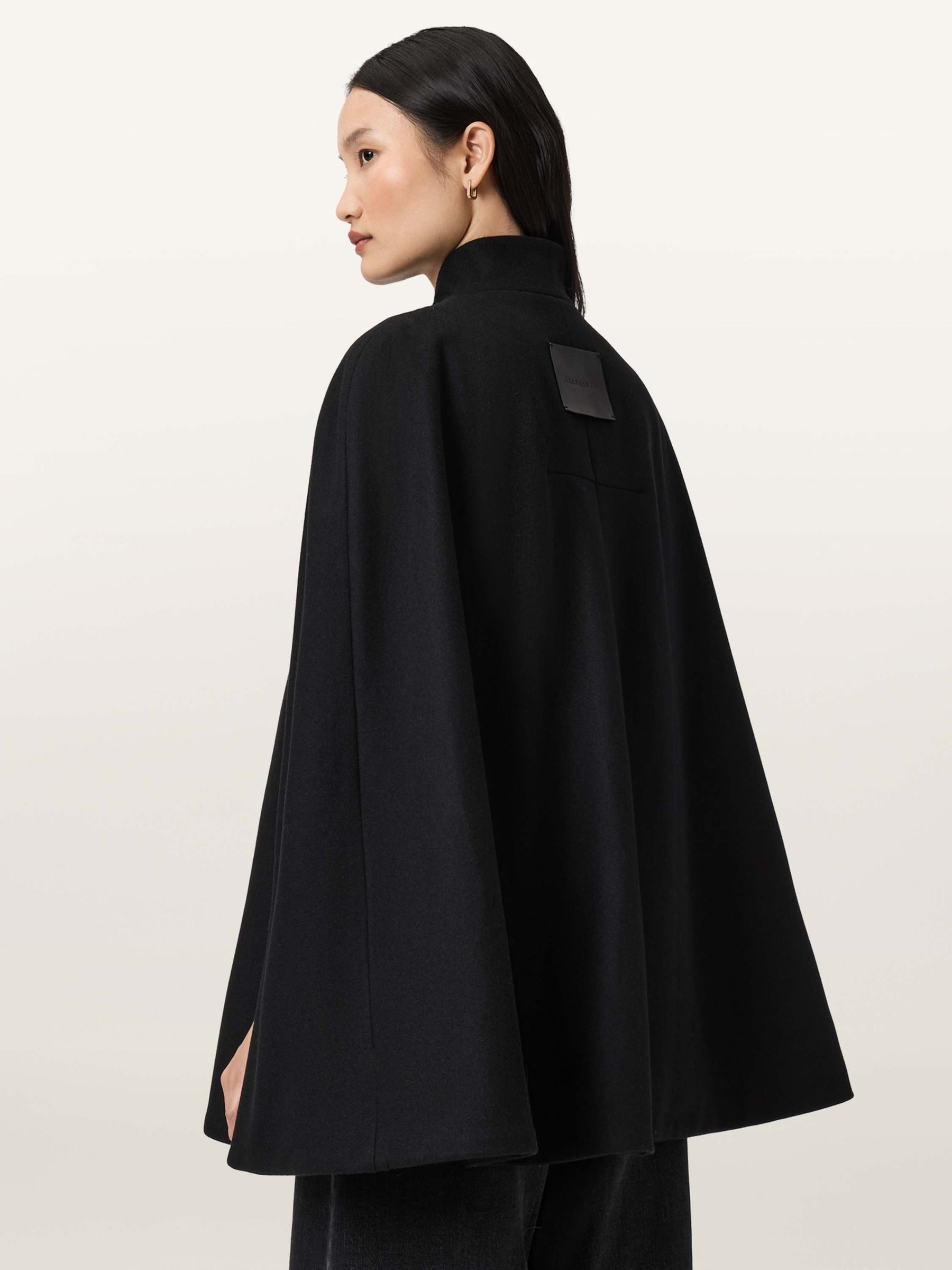 Buy AllSaints Black Lunis Cape Coat from Next USA