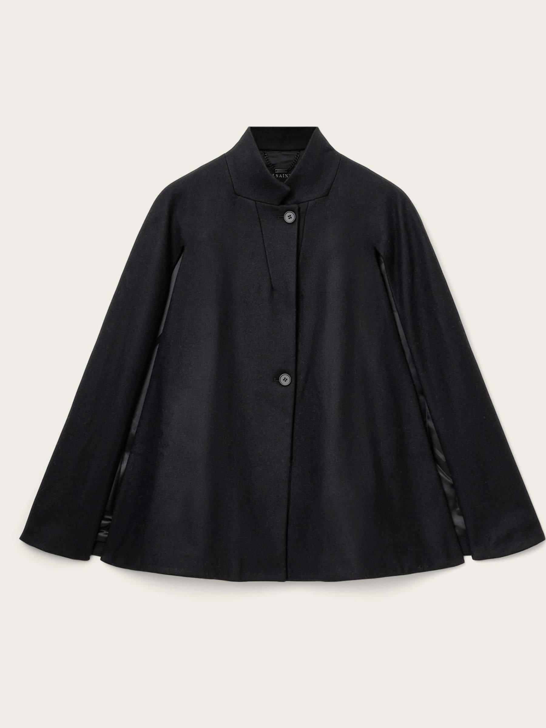 Buy AllSaints Black Lunis Cape Coat from Next USA