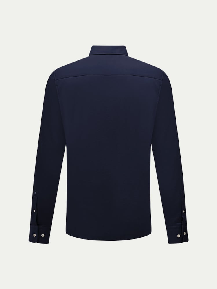 Peckham Rye Blue Jersey Hidden-Button Shirt - Image 2 of 6 Peckham Rye Blue Jersey Hidden-Button Shirt - Image 2 of 6