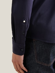 Peckham Rye Blue Jersey Hidden-Button Shirt - Image 4 of 6