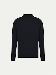 أزرق - Peckham Rye Knitted Long Sleeve Polo Shirt - صورة 1 من 5