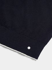 Peckham Rye Blue Knitted Long Sleeve Polo Shirt - Image 10 of 11