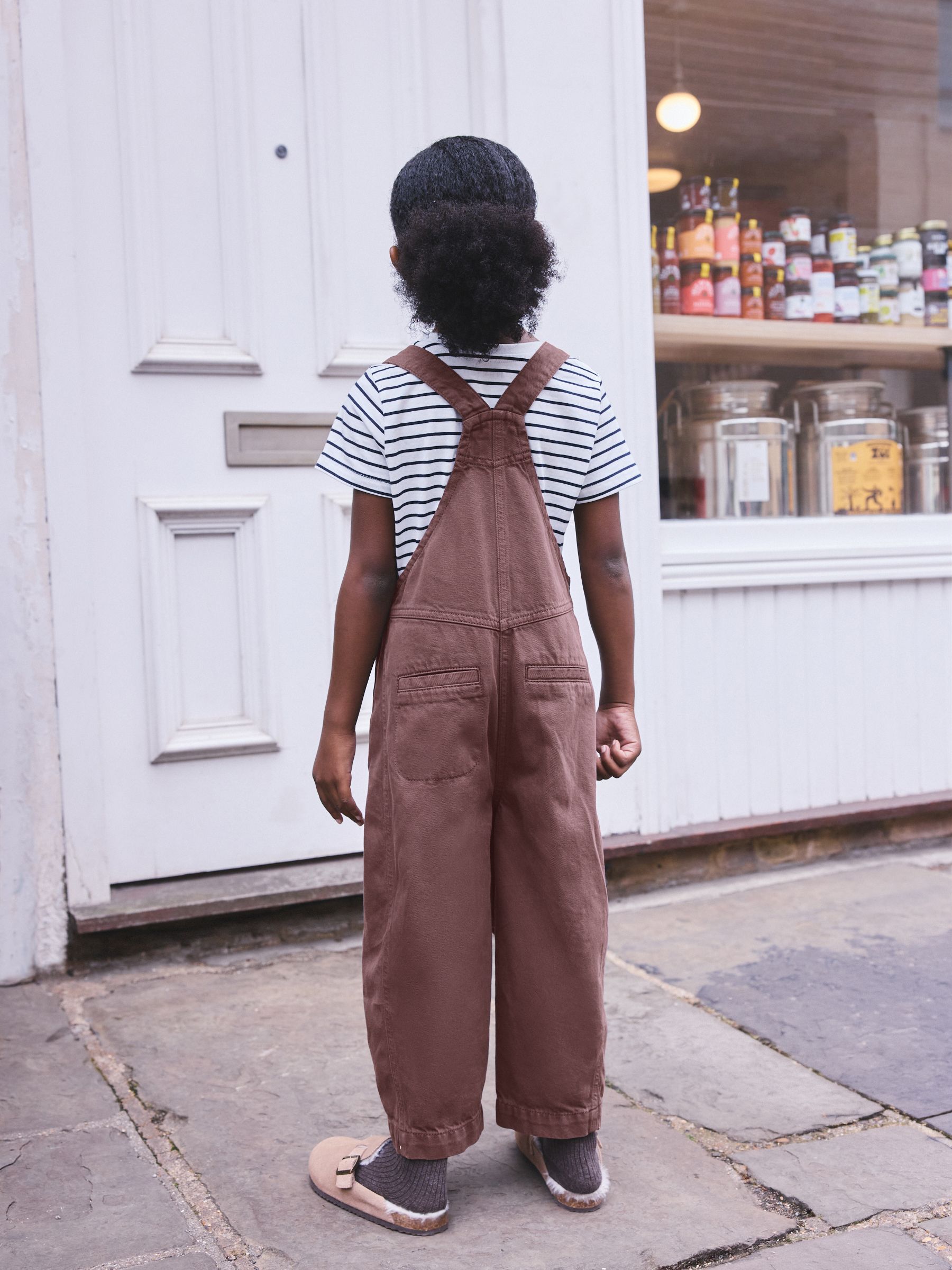 Buy Chocolate Brown Denim Dungarees (3-16yrs) from Next USA