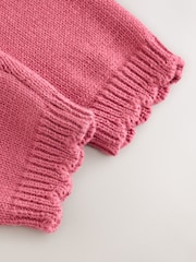 Pink Frill Knitted Bow Baby Cardigan & Leggings Set 2 Piece (0mths-2yrs) - Image 10 of 11