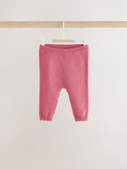 Pink Frill Knitted Bow Baby Cardigan & Leggings Set 2 Piece (0mths-2yrs) - Image 3 of 11