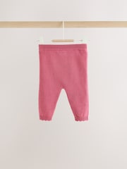 Pink Frill Knitted Bow Baby Cardigan & Leggings Set 2 Piece (0mths-2yrs) - Image 6 of 11