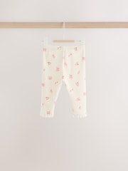 White Floral Bodysuit, Legging with Pink Knitted Cardigan Baby 3 Piece Set (0mths-2yrs) - Image 11 of 21