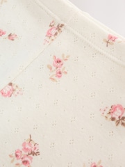 White Floral Bodysuit, Legging with Pink Knitted Cardigan Baby 3 Piece Set (0mths-2yrs) - Image 15 of 21