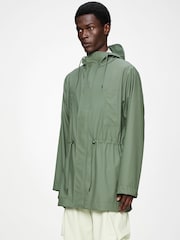 Rains Green Waterproof Bold Long Jacket - Image 4 of 5