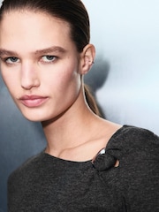 Mango Grey Metal Detail Long Sleeve Top - Image 2 of 6