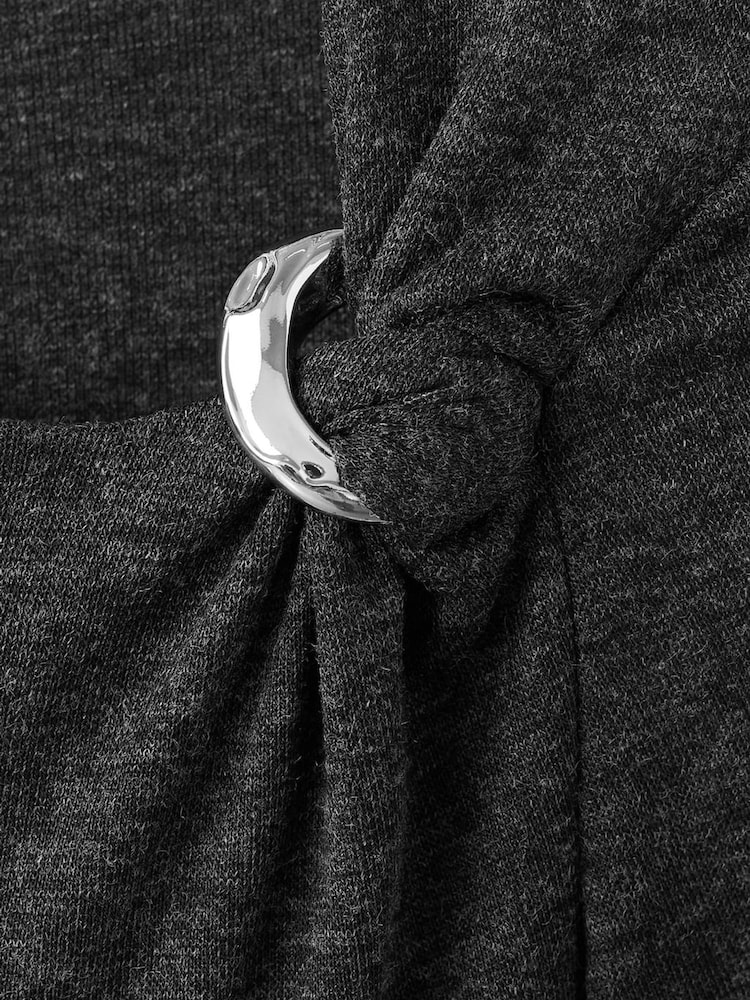Mango Grey Metal Detail Long Sleeve Top - Image 6 of 6 Mango Grey Metal Detail Long Sleeve Top - Image 6 of 6