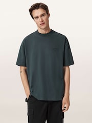 AllSaints Blue Xander Short Sleeve Crew T-Shirt - Image 1 of 6