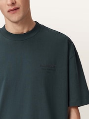 AllSaints Blue Xander Short Sleeve Crew T-Shirt - Image 3 of 6
