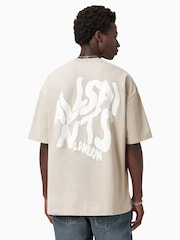 Marrón - Camiseta de manga corta con cuello redondo Orlando de All Saints - Imagen 2 de 6