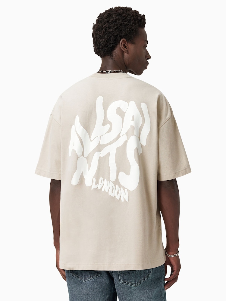 AllSaints Brown Orlando Short Sleeve Crew Neck T-Shirt - Image 2 of 6 AllSaints Brown Orlando Short Sleeve Crew Neck T-Shirt - Image 2 of 6