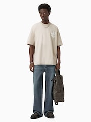 Marrón - Camiseta de manga corta con cuello redondo Orlando de All Saints - Imagen 3 de 6