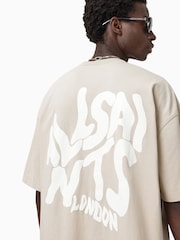 Marrón - Camiseta de manga corta con cuello redondo Orlando de All Saints - Imagen 5 de 6