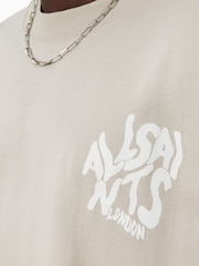 Marrón - Camiseta de manga corta con cuello redondo Orlando de All Saints - Imagen 6 de 6