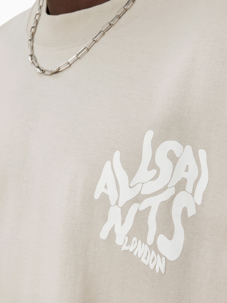 AllSaints Brown Orlando Short Sleeve Crew Neck T-Shirt - Image 6 of 6 AllSaints Brown Orlando Short Sleeve Crew Neck T-Shirt - Image 6 of 6