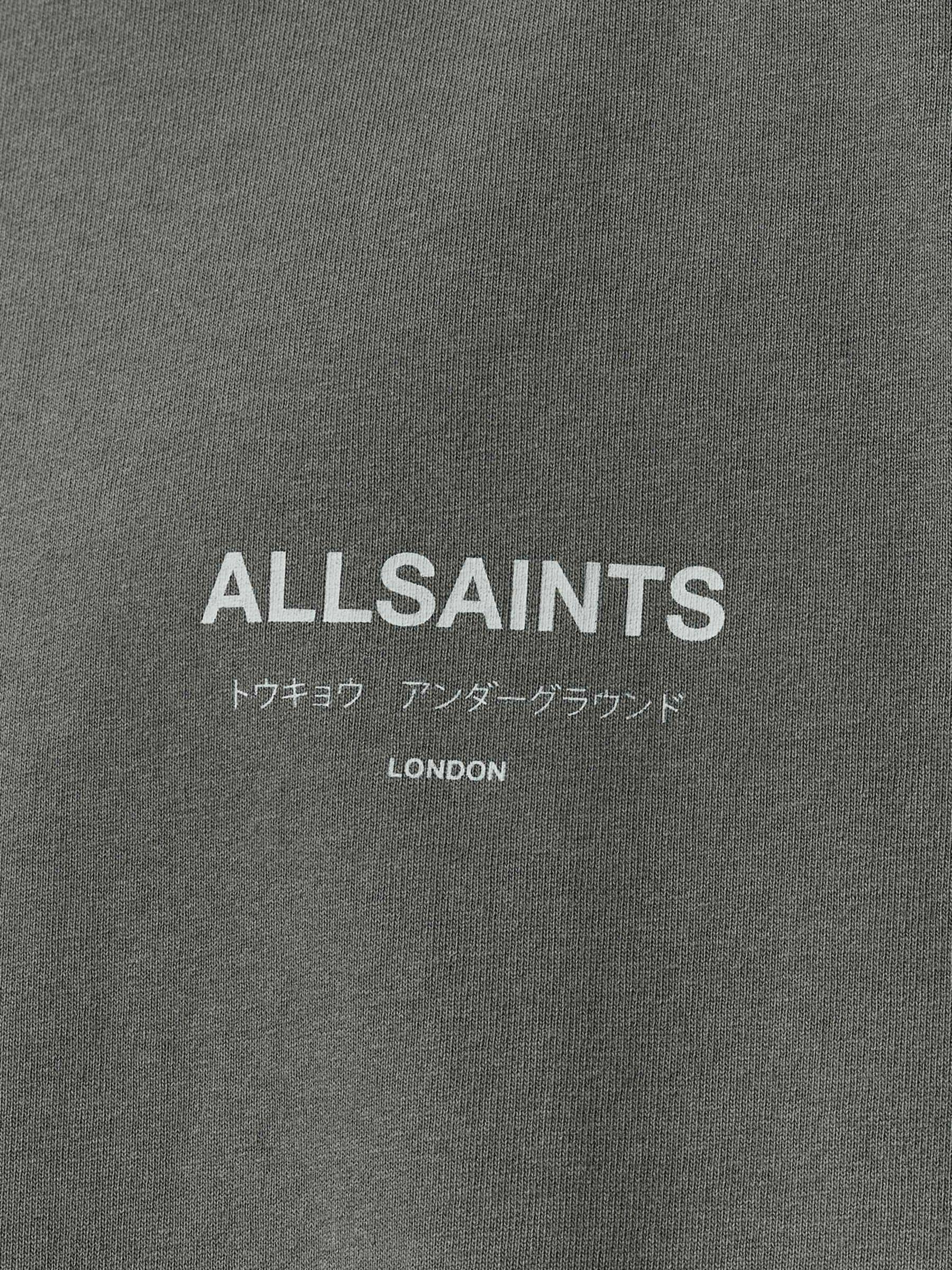Buy AllSaints Dark Green Underground Oversized Cotton Crew Neck T