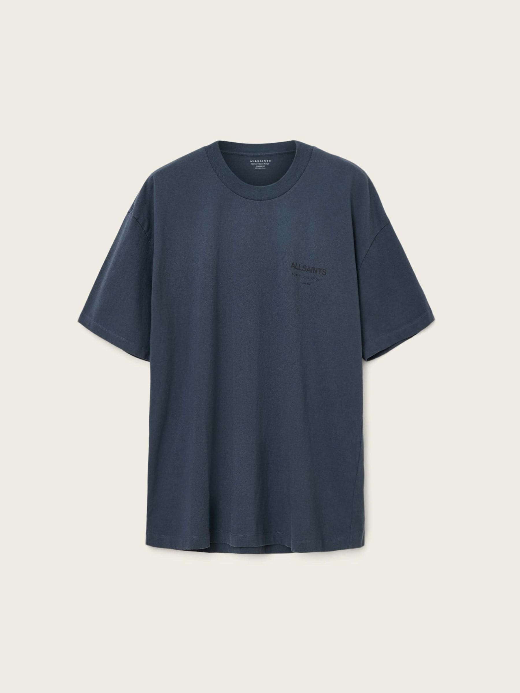 Buy AllSaints Blue Underground Oversized Cotton Crew Neck T-Shirt