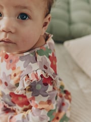 Estampado floral blanco - Conjunto de blusa y leggings para bebé Peplum (0 meses-2 años) - Imagen 3 de 4