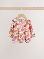 White Floral Peplum Top and Leggings Baby Set (0mths-2yrs) - Image 8 of 14
