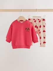 Red Ladybird Sweat Top and Leggings Set (0mths-2yrs) - Image 1 of 9