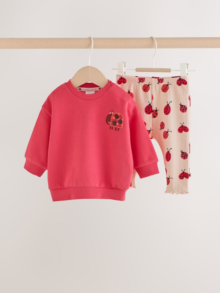 Red Ladybird Sweat Top and Leggings Set (0mths-2yrs) - Image 1 of 9 Red Ladybird Sweat Top and Leggings Set (0mths-2yrs) - Image 1 of 9